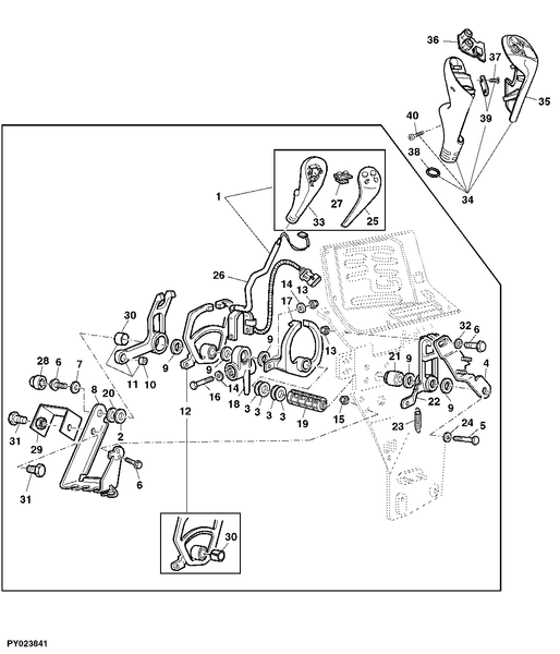 gałka kpl. dźwigni zmiany biegów John Deere AL180675