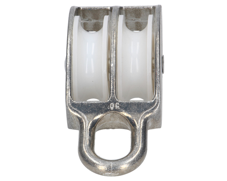 Bloczek z kółkami 50mm podwójne do lin 12 mm