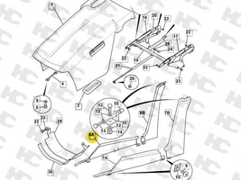 osłona silnika, listwa dolna pozioma prawa JCB 3CX, 4CX 332/P5300