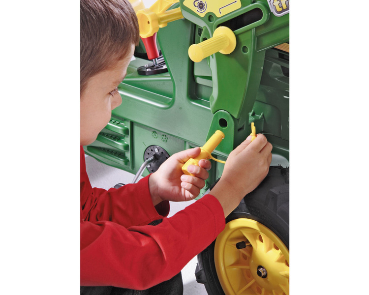 Traktor na pedały z ładowaczem i pompowanymi kołami John Deere Rolly Toys 710126