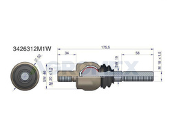 Przegub kierowniczy 175,5mm M20x1,5 M18x1,5 3426312M1 LANDINI WARYŃSKI