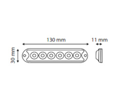 lampa ostrzegawcza strobo 6xLED slim 12/24V TT.155-6 TT TECHNOLOGY