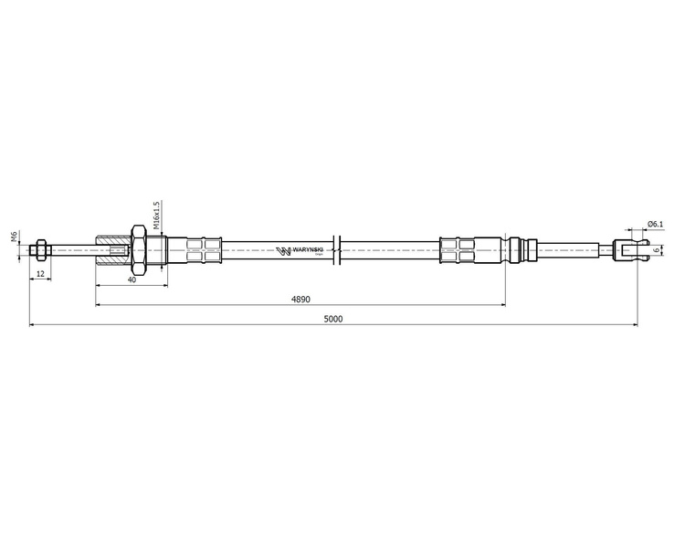 Linka do sterowania rozdzielaczem na widełki L-5000mm Waryński