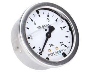 Manometr glicerynowy M63 10 bar tylne przyłącze G1/4" POLMO