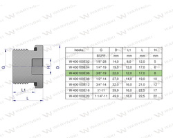 Korek hydrauliczny calowy (na imbus) 3/8" BSP ED Waryński