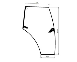 szyba do ciągnika Deutz-Fahr, Lamborghini, Same - drzwi prawe 0.012.1432.0/20 (1456)
