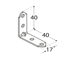 Kątownik wąski łącznik meblowy 40x40x17x1,5 dmx