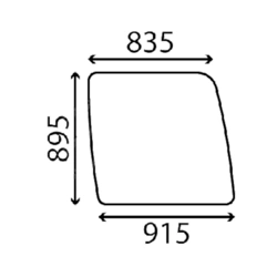 szyba Kubota - boczna prawa RG008-46820