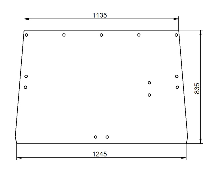 szyba do ciągnika John Deere - tylna bezbarwna L39247 (0001/1)