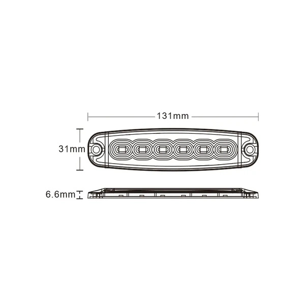 lampa ostrzegawcza strobo 6xLED slim 12/24V LW0038 KAMAR