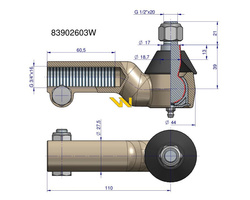 Przegub kierowniczy 3/4" 83902603 Ford New Holland WARYŃSKI