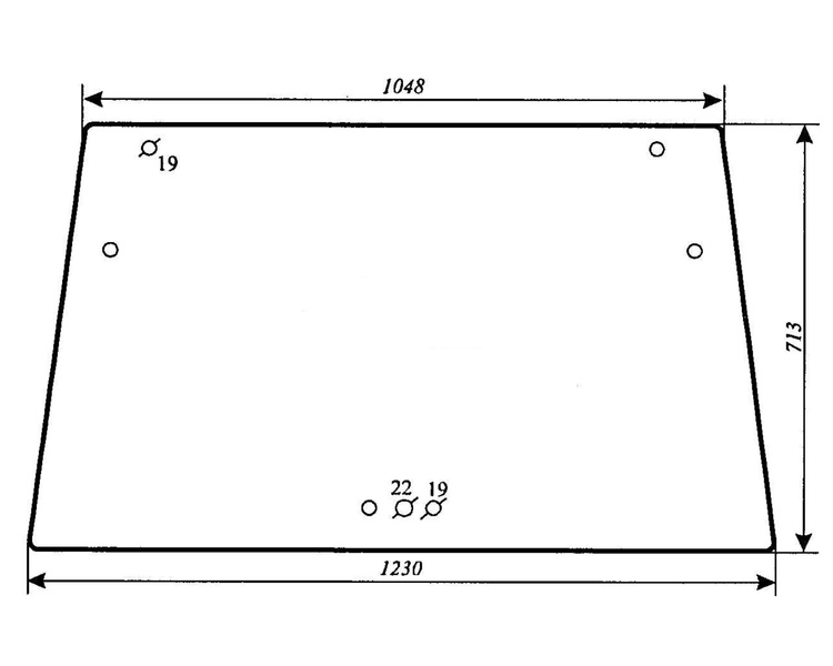 szyba do ciągnika Deutz-Fahr - przednia bezbarwna 04363114 (888)