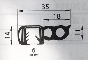uszczelka gumowa dwubalonowa zbrojona na krawędź szyby