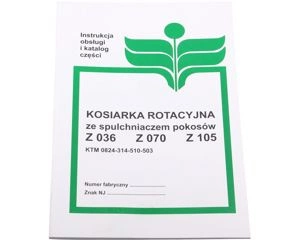 Katalog części kosiarki rotacyjnej Z036 Z070 Z105