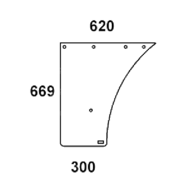 szyba do ciągnika Fendt - drzwi dolna 297810030041 (3487)