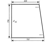 szyba do ciągnika Fendt - boczna zielona 385500350030 (815/1)