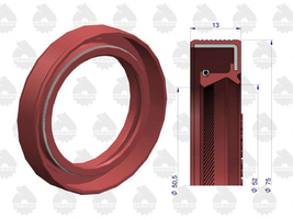 Pierścień uszczelniający wału korbowego przedni C-360 Fluoroelastomer ORYGINAŁ URSUS [52X75X13FU]