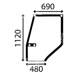 szyba do ciągnika CASE Maxxum 5120 5130 5140 5220 5230 5240 5250 - drzwi lewe (1067) 248724A1