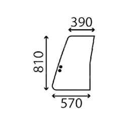 szyba JCB - drzwi przednia górna lewa KHN1681