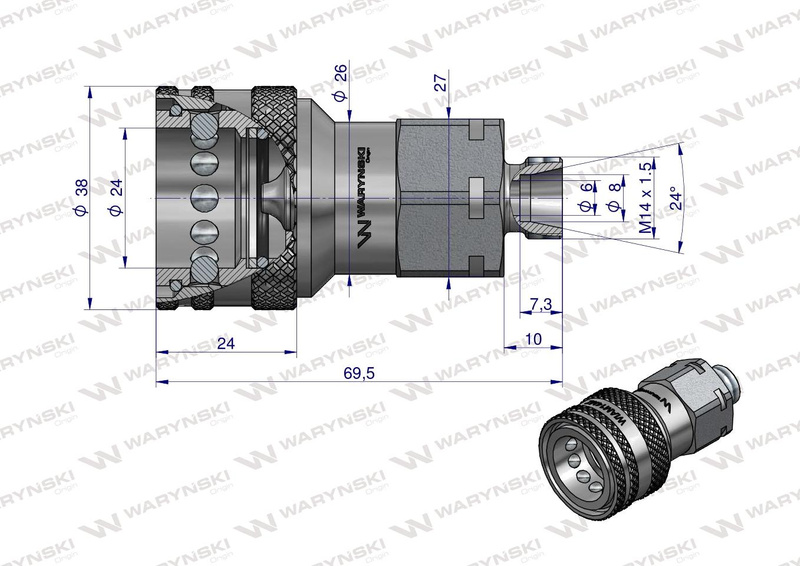 Szybkozłącze hydrauliczne EURO gniazdo M14x1.5 gwint zewnętr