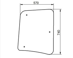 szyba do ciągnika Zetor Proxima, Forterra, Super - boczna prawa bezbarwna 53369004 (1228)