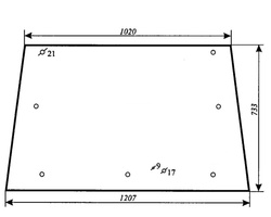 szyba do ciągnika Massey Ferguson 274 284 294 377 387 397 675 690 698 699 1004 1007 1014 1024, Landini- tylna (764) 3303023M1