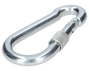 Karabińczyk metalowy z zabezpieczeniem 10x100mm stalowy