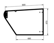 szyba ładowarka teleskopowa John Deere - drzwi dolna AZ55396 (1709)