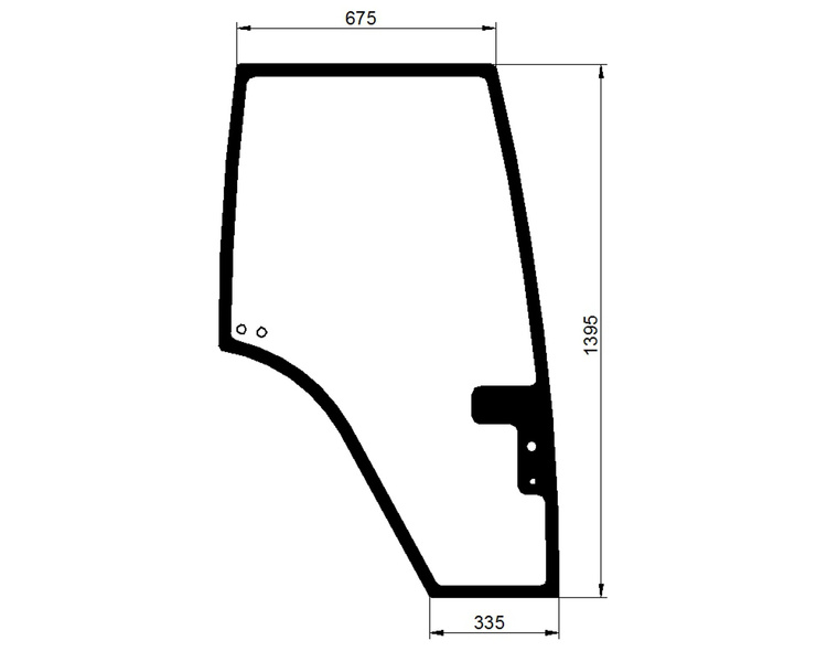 szyba do ciągnika Fendt - drzwi prawe H816810030340 (1338)