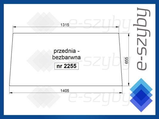 szyba FIAT serie 80 88 90 94 - przednia bezbarwna 5113401 (2255)