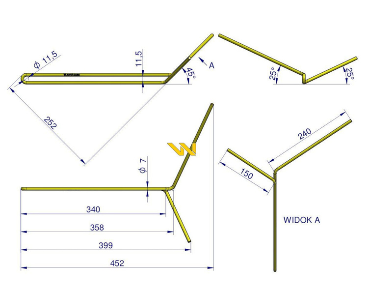 Palec zagarniający lewy Famarol S-074 30741403003 WARYŃSKI