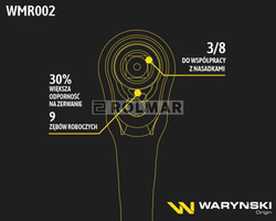 Grzechotka 3/8" 60 T o zwiększonej odporności Waryński