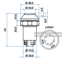 przycisk, włącznik klaksonu JCB 08102/02220