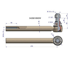 Przegub kierowniczy 270mm 3428818M2 MASSEY FERGUSON WARYŃSKI