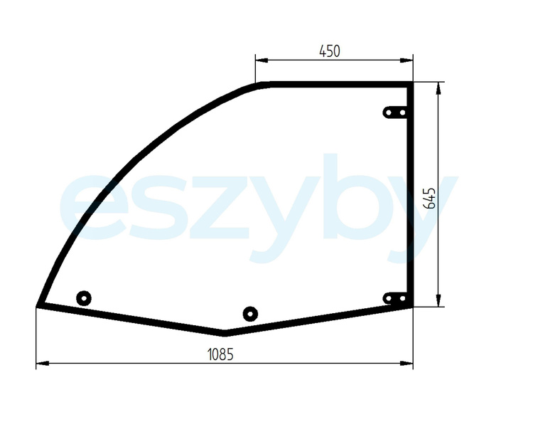 szyba ładowarka teleskopowa Deutz-Fahr, JLG - drzwi górna 7029573 (2976)