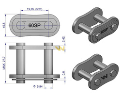 Zamek łańcucha Z60SP (R1 3/4) Waryński