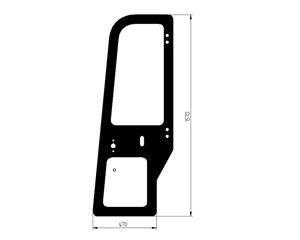 szyba Case, New Holland minikoparka - drzwi 72275371 (2640)
