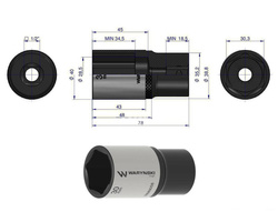 Nasadka sześciokątna 1/2" 30 mm długa Waryński