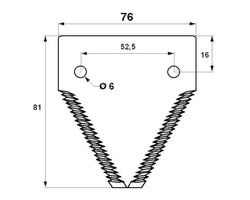 Nóż żniwny kombajn Claas Massey Ferguson 81x76x3mm fi 6 D44103700N