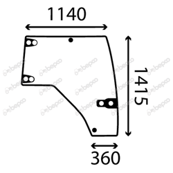szyba Landini, McCormick - drzwi prawe 4217256M2 (4187)