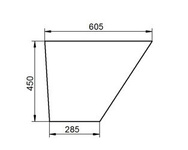 szyba do ciągnika Fendt - drzwi dolna bezbarwna 275500210230 (4411)