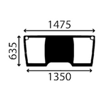szyba do ciągnika John Deere - przednia dolna L209738