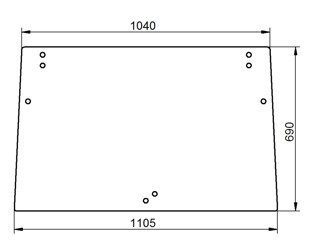 szyba do ciągnika John Deere - przednia ER047310 (1311)