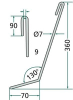 Palec zagarniający siewnika Amazone II prawy 3755300