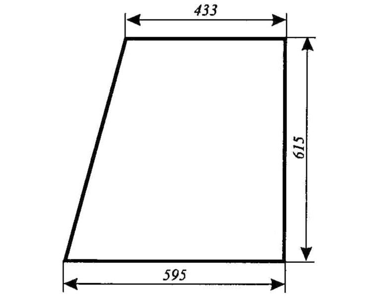 szyba do ciągnika MF-235 kabina POM Zamość - drzwi górna (lewa, prawa) (330)