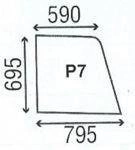 szyba do ciągnika Renault serie F, V i LB - drzwi górna prawa 6005001095 (4214)