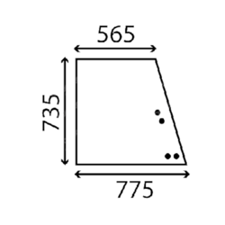 szyba do ciągnika Fendt - boczna przednia przesuwana prawa zielona 281500351030 (4248)