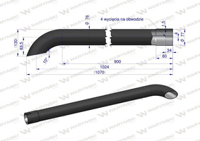 Tłumik rura IH189049 Case WARYŃSKI A189049