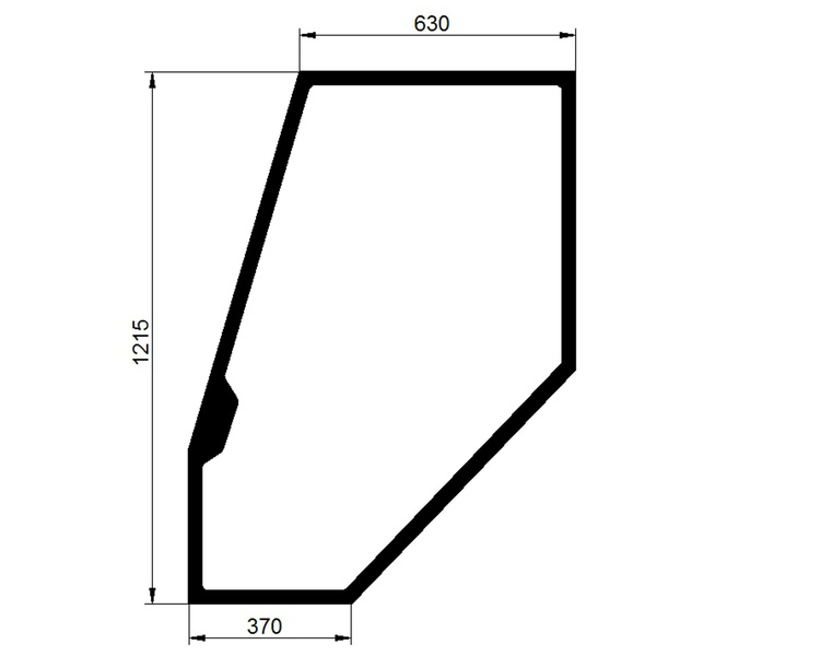 szyba do ciągnika Deutz-Fahr - drzwi lewe zielone 04386535 (1566)