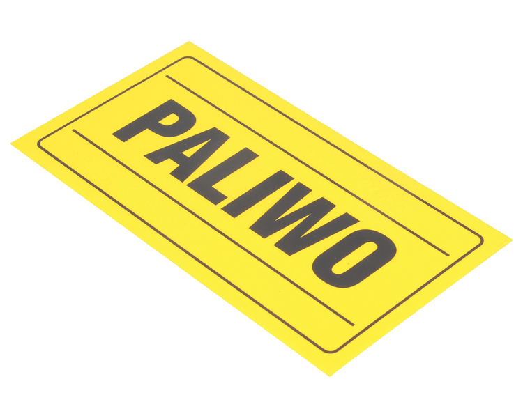 Tablica ostrzegawcza plastikowa żółta PALIWO 12x22 cm